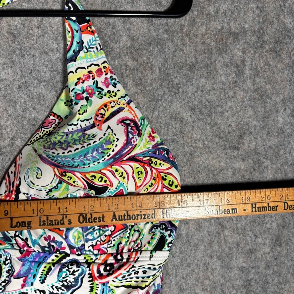 Lauren Ralph‎ Lauren One Piece Swimsuit Womens 12 Multicolor Paisley Halter